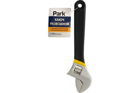 Разводной ключ с измерительной шкалой и прорезиненной ручкой PARK 20 см 105470