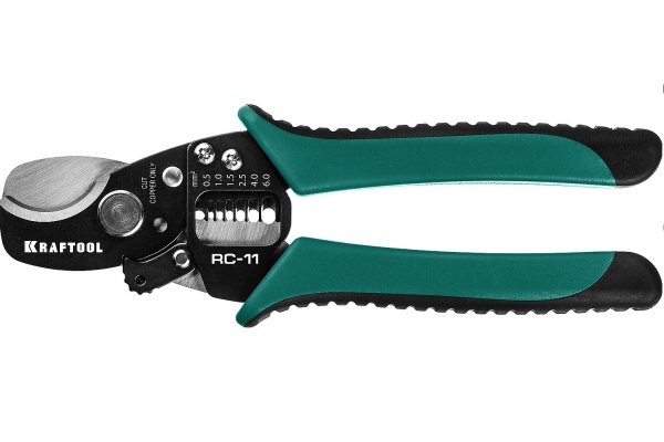 Кабелерез KRAFTOOL RC-11 d-11 мм, 0.5-6 мм2, съемник изоляции 22696-2