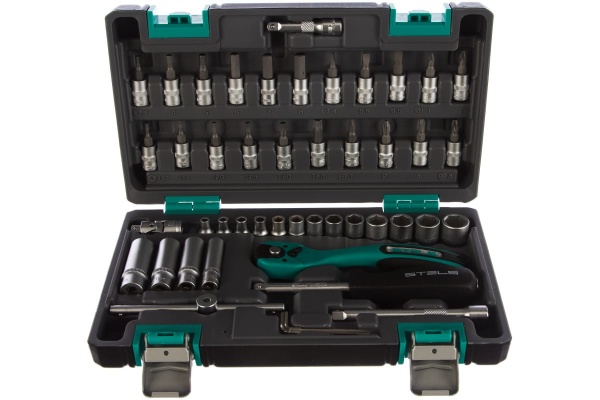 Набор инструмента 1/4", CrV, S2, усиленный кейс, 47шт STELS 14099