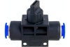 Прямой фитинг цанговый Pegas с краном 10 мм - 10 мм Pegas pneumatic 6006