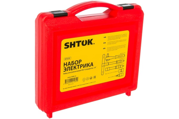 Диэлектрический набор электрика до 1000V, 3/8 дюйма, 16 предметов, VDE SHTOK  07310