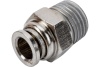 Фитинг цанговый прямой металлический 6 мм - наружная резьба 1/4" Pegas pneumatic 6101