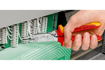 Электромонтажные клещи Knipex VDE, 6-в-1, зачистка: 0.75 - 1.5 + 2.5 мм, L-200 мм, KN-1396200SB