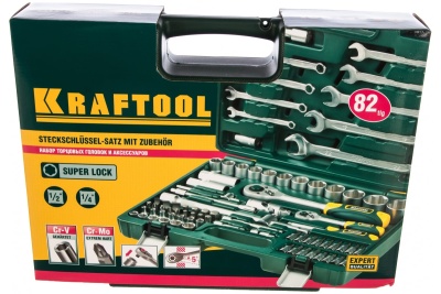 Набор торцовых головок 1/2",1/4", 82шт Kraftool EXPERT QUALITAT SUPER LOCK 27887-H82_z02