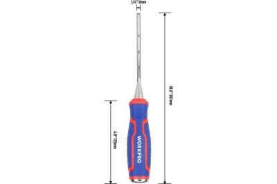 Стамеска-долото WORKPRO 6 мм, CR-V кованая сталь WP243004