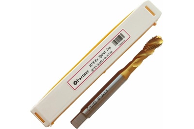 Метчик Partner M10х1.5 HSSE, DIN371, спиральная канавка, Н6, TiN 315100