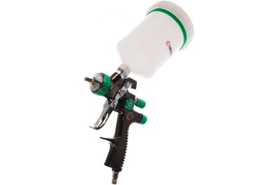 Пневматический краскопульт INTERTOOL LVLP GREEN, форсунка 1.3 мм, бачок 600 мл, PT-0132