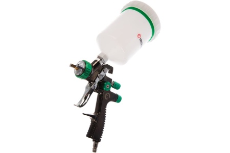 Пневматический краскопульт INTERTOOL LVLP GREEN, форсунка 1.3 мм, бачок 600 мл, PT-0132